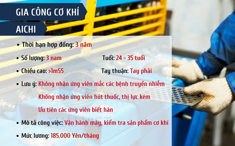 ĐƠN HÀNG GIA CÔNG CƠ KHÍ - AICHI